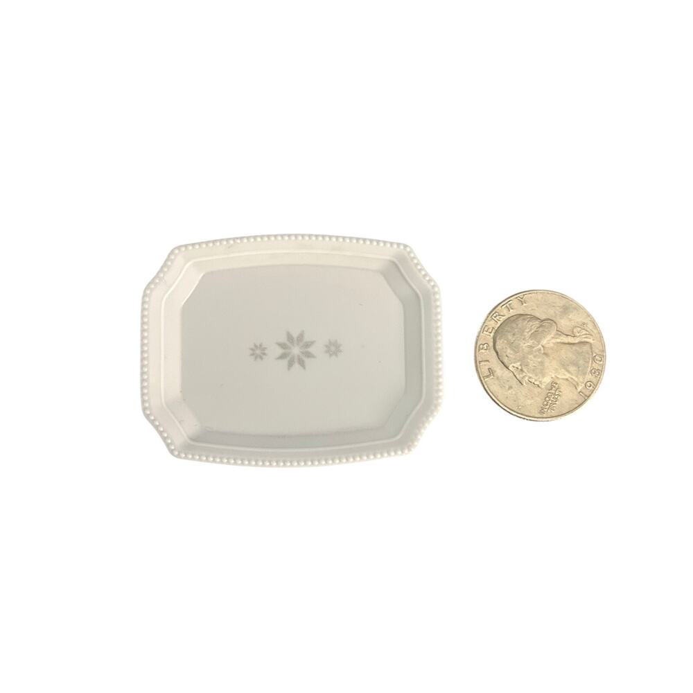 MGA Miniverse Holiday Serving Tray New White Silver